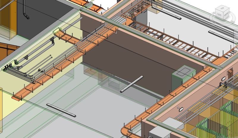 BIM model kabelskih polica i instalacija